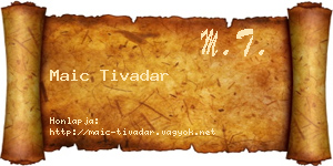 Maic Tivadar névjegykártya